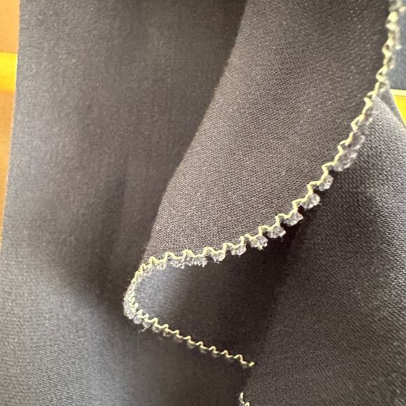 JOIE | Navy Silk Ruffle Tie Neck Dress | Size 4 - Picture 4 of 5